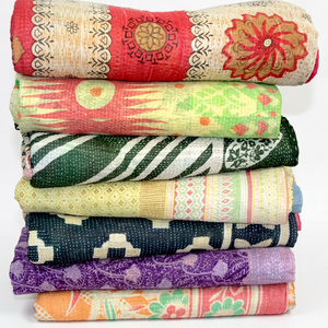 vintage kantha sari <b>quilt</b> <b>indian</b> gudari - Product Image 1