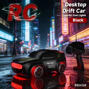 <span class=keywords><strong>Mini</strong></span> Coche RC de Escritorio a Escala 1:64, 6 Canales, 4WD, Derrape, Juguete de Control Remoto con Luces LED de Colores y Acelerador Proporcional - Product Image 3