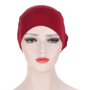 Produttore Ready Goods fasce elastiche avvolgenti turbante istantaneo musulmano Hijab Cap Beanie turbante per donna