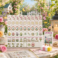 Jeu de tuiles de Mahjong en acrylique de qualité supérieure, 166 tuiles complètes, dos de couleur unie, Dragon Vent Joker Fleur, Vente en gros personnalisée
