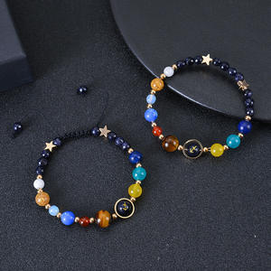 Nueva Pulsera Tejida con Cuentas de Piedras Coloridas, Estilo de los Doce Signos del Zodiaco y los Ocho Planetas, Joyería de Moda - Product Image 2