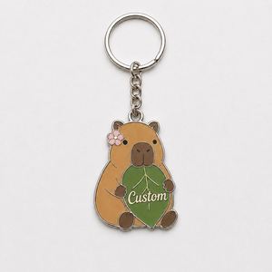 Vente en gros de porte-clés Capibara personnalisés de haute qualité, porte-clés mignons, adorables animaux, cadeaux pour enfants, décorations, porte-clés en métal - Product Image 2