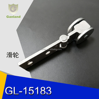 Poulie latérale GL-15183 avec support à charnière rabattable, rouleau galvanisé pour rideau coulissant de remorque de camion