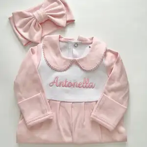 Roupa personalizada do bebê Algodão orgânico Baby Romper Set Atacado Home Baby Footie Pijama