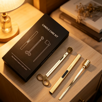 Ensemble d'accessoires pour bougies de haute qualité, écologiques et haut de gamme, coupe-mèche, éteignoir à bougie, coffret cadeau, ensemble de soin des bougies de luxe