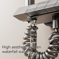 Ensemble de douche moderne en aluminium avec affichage numérique et jet doux pour salle de bain de villa, robinet de baignoire inclus