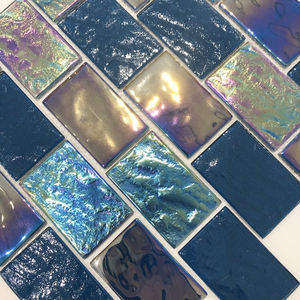 Carrelage de piscine bleu en mosaïque à la mode, irisée, miroir de <span class=keywords><strong>verre</strong></span>, écorce et bâton, dosseret - Product Image 3