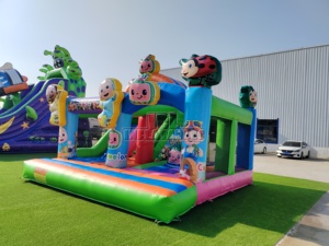 Castillo Inflable Comercial <span class=keywords><strong>de</strong></span> PVC <span class=keywords><strong>de</strong></span> 0.55mm con Tobogán, Modelo <span class=keywords><strong>Cocomelon</strong></span>, para Niños, Ideal para Alquiler en Eventos - Product Image 3