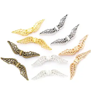 AA00252 100pcs/bag Antique Charms Angel wing Small hole beads Pendants Spacer Beads for Jewelry Making DIY Handmade