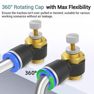 Connettore Rapido Interruttore di Velocità Cilindro Pneumatico Regolabile M5 Nuova Condizione Valvola a Farfalla in Rame Raccordo Pneumatico -5~60C - Product Image 2