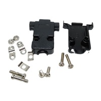 Connecteurs D-Sub DB9 mâle/femelle plaqués or, haute intensité, à souder, port série RS232, prise 9 broches, boîtier métal/plastique, noir simple