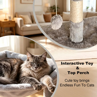 Arbre à chat de luxe multi-niveaux, grands formats, avec poteaux à gratter en sisal naturel et mobilier d'activités en peluche pour familles multi-chats