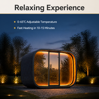 Sauna Exterior para Todo Clima con Estructura Impermeable y Panel de Control Inteligente, Sauna Cuadrada Tipo Cubo