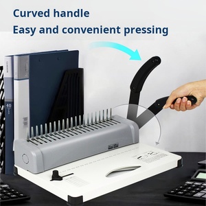 Máquina de encuadernación manual de 21 dientes y 21 agujeros, compatible con tiras de encuadernación de 10 agujeros, punzonado para documentos de archivo, folletos, papeles de prueba - Product Image 2