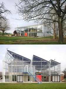 Bâtiment préfabriqué de structure en acier avec mur rideau en verre pour la bibliothèque de serre de restaurant de café et l'usage public - Product Image 3