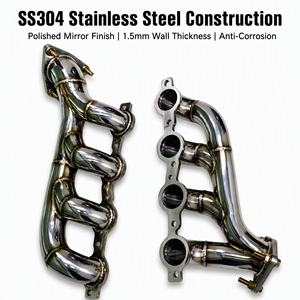 Par de Colectores de Escape Cortos SS304 4-en-1 Soldados con TIG para <span class=keywords><strong>Hummer</strong></span> H2 6.0L V8 2003-2007 con Juntas y Herrajes Incluidos - Product Image 2