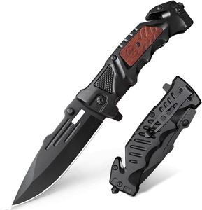 Cuchillo Plegable de Bolsillo de Alta Calidad OEM Personalizado al por Mayor con Mango de Madera y Hoja de Acero para Camping, Supervivencia, Caza y Actividades al Aire Libre - Product Image 1