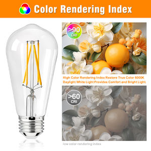 St58 e26 edon बल्ब 120v वोल्टेज 4 वाट बराबर e26 मानक आधार नरम सफेद 2700k-6000k dimmmable 5000 घंटे जीवनकाल - Product Image 5