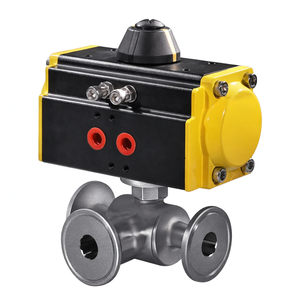 Válvula de Bola Sanitaria de Acción Simple con Actuador Neumático, Conexión Tri-Clamp de Puerto en L de 1.5 Pulgadas (DN40), Acero Inoxidable 316, Venta de Liquidación B2B COVNA - Product Image 2