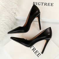 Grossiste Usine Chaussures Femme Mode Sexy Talons Hauts Fins Bouche Peu Profonde Pointues Escarpins