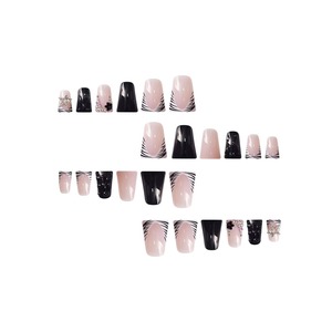 Bec de canard de luxe presse sur les <span class=keywords><strong>ongles</strong></span> produits de beauté charme 3D Stear noir zèbre <span class=keywords><strong>faux</strong></span> <span class=keywords><strong>ongles</strong></span> en gros 24 pièces réutilisables presse sur les <span class=keywords><strong>ongles</strong></span> - Product Image 2