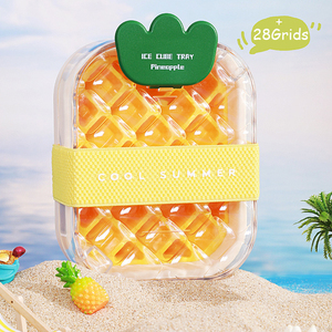 Moldes para Cubitos de Hielo, Bandejas para Cubitos de Hielo de Grado Alimenticio con Sistema de Presión, Cajas de Almacenamiento de Hielo para Refrigerador Doméstico - Product Image 1