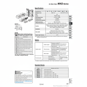 MXQ25-150BT โต๊ะสไลด์ลมนิวเมติก SMC - Product Image 1