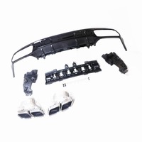 Kit de Diffuseur Arrière C43 C63 AMG et Embouts d'Échappement Argentés pour Mercedes Benz Coupé Classe C W205 2 Portes 2015-2021