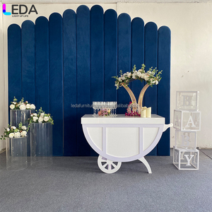 LDA รถเข็นลูกอมอะคริลิคสำหรับงานแต่งงานรถเข็นลูกอมเครื่องดื่มขนมหวานแชมเปญหวานแสดงสำหรับงานเลี้ยงวันเกิด - Product Image 2