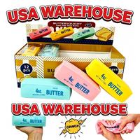 Lot de balles anti-stress en forme de beurre et de fromage, à remontée lente, croquantes, 4 oz, petites, en forme de cacahuète, et squishies