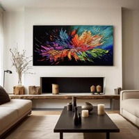 Tableau mural encadré Fleur Épanouieuse, Art abstrait texturé 3D fait main à l'huile, Décoration de salon, Peintures décoratives sur toile florale colorée