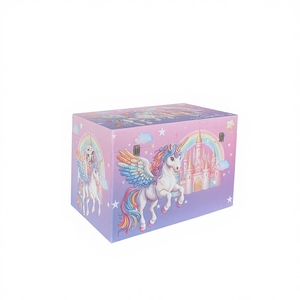 Caja de Almacenamiento de Madera con Diseño de Dibujos Animados, Rectangular, Encantadora, Impresa en Lienzo, Duradera, para Sala de Estar, Dormitorio, Comedor, Apartamento - Product Image 2