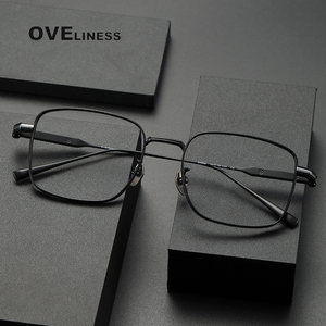 Montura de gafas de titanio puro para hombre, gafas cuadradas, novedad de 2024, monturas de gafas graduadas ópticas completas clásicas para hombre - Product Image 1