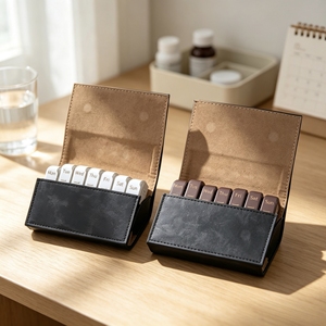 Portapillole Personalizzato in Borsa PU, Contenitore Settimanale per Medicinali, Grande Scatola da Viaggio per Pillole - Product Image 5