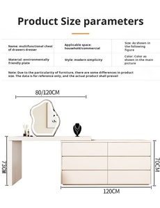 Commode de chambre à coucher moderne et simple avec lumière intégrée Cabinet seau <span class=keywords><strong>escamotable</strong></span> de maquillage de luxe en bois - Product Image 5
