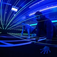 Jeu interactif de danse sur piste LED 3D en intérieur, défi labyrinthe, jeu de lumière laser verte, divertissement