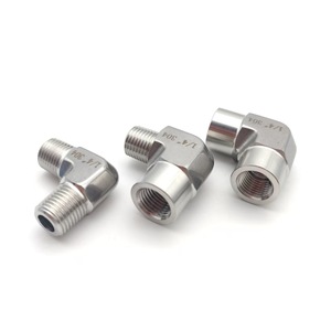 Raccord coudé en acier inoxydable forgé et poli, filetage femelle NPT BSPT <span class=keywords><strong>BSPP</strong></span> 12 mm, basse pression, 90 degrés - Product Image 3