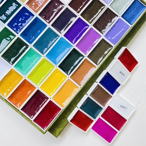 Ensemble de peintures aquarelles professionnelles personnalisées de 48 couleurs, 7,2 ml, peintures aquarelles solides japonaises <span class=keywords><strong>Gansai</strong></span> pour artistes - Product Image 3