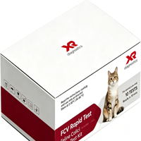 Kit de Prueba Rápida de Antígeno FCV, Kit de Diagnóstico Rápido de Oro Coloidal, Casete para el Virus Calici Felino, Detección de Enfermedades en Mascotas, Muestra Nasal de Gato