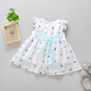 Vestido de Verano para Niña con Estampado de Pájaros, Diseños con Patrones, Precio al por Mayor - Product Image 2