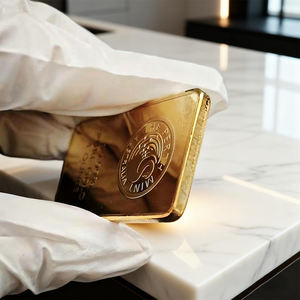 Poids de bureau en alliage de zinc plaqué or, réplique personnalisée de <span class=keywords><strong>lingot</strong></span>, accessoire décoratif réaliste, antidérapant pour enveloppes - Product Image 3