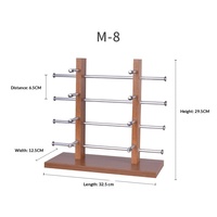 Présentoir de comptoir double rangée pour lunettes, support de rangement de bureau en bois texturé pour magasins d'optique, présentoir de lunettes de soleil, Chine