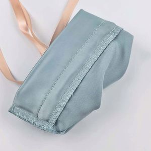 Pochette en satin bleu brumeux avec cordon de serrage et ruban en satin, élégant sac cadeau en satin pour cadeaux de demoiselles d'honneur et emballage de faveurs de mariage - Product Image 2
