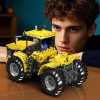 17081 Tractor de Ingeniería Eléctrico con Control Remoto Challenger, Juguete Educativo de Bloques de Construcción DIY para Niños