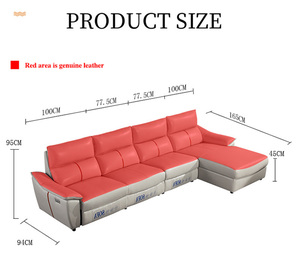 Đồ Nội Thất Phòng Khách Hiện Đại L Shape Leather Sofa Set Reliners - Product Image 5