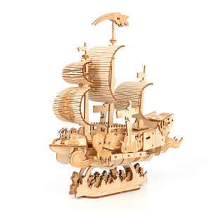 Puzzle 3D de modèle de voilier océanique <span class=keywords><strong>en</strong></span> <span class=keywords><strong>bois</strong></span> écologique fait à la main avec 101-500 pièces pour adolescents et adultes Décoration de bureau - Product Image 6