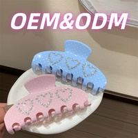 Barrettes à cheveux en acétate écologiques, élégantes, personnalisées, faites à la main, avec strass en forme de cœur, durables et de haute qualité