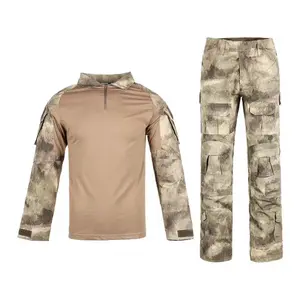 Combat Camouflage Long Sleeve T Shirt Tactical Uniform Frog Suit mens outdoor ware with muty pocket