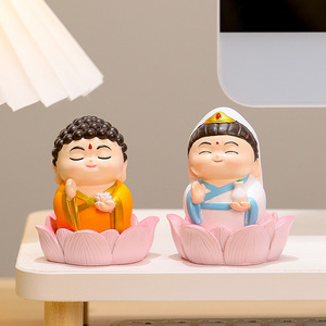 Ensemble de figurines créatives et mignonnes du Dieu de la richesse, en résine, décoration de bureau Feng Shui, cadeau du nouvel an chinois, paquet multi-pièces - Product Image 3