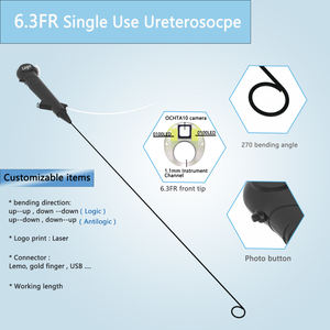 6.3FR 7.5FR HD Desechable Digital USB Urológico Endo Alcance para computadora portátil médica Video flexible Ureteroscopio médico - Product Image 2